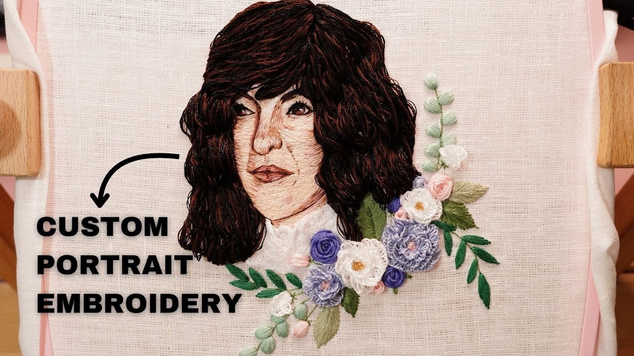 Embroidering a Custom Portrait | Thread Painting Artwork