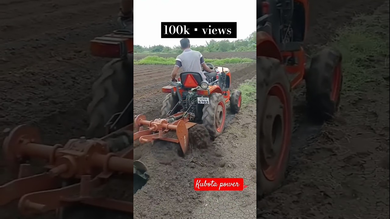 Kubota 2441 24 hp with reverse rotavator #tractor