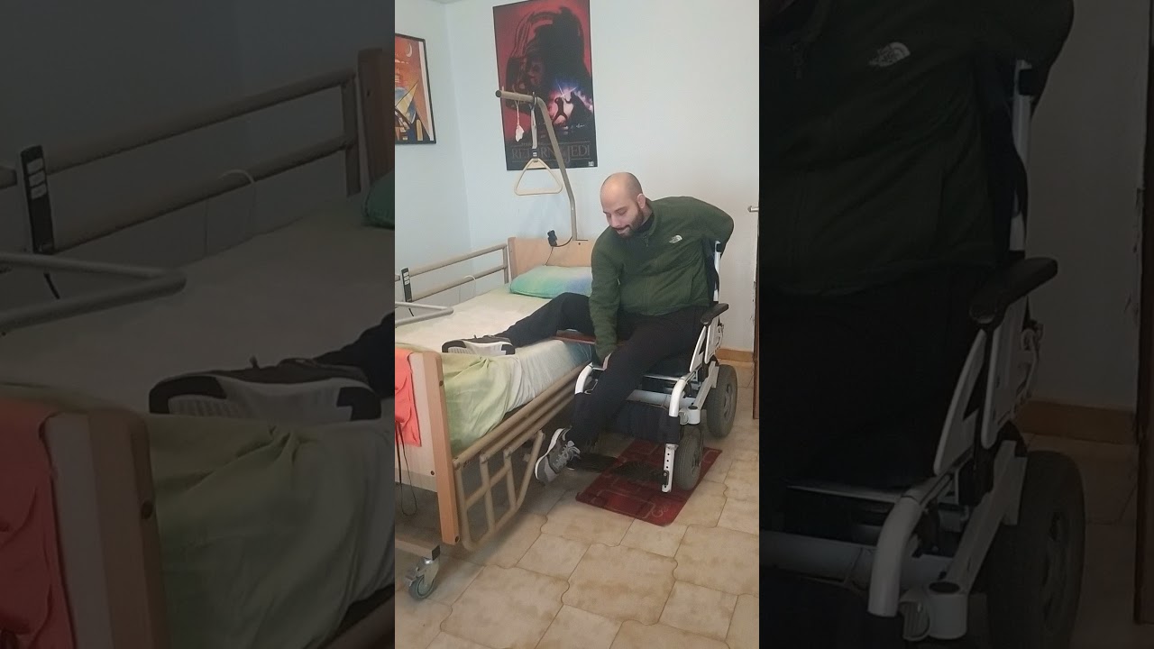 Tetraplegico C4 C5  C6  passaggio in autonomia da letto a carrozzina elettronica