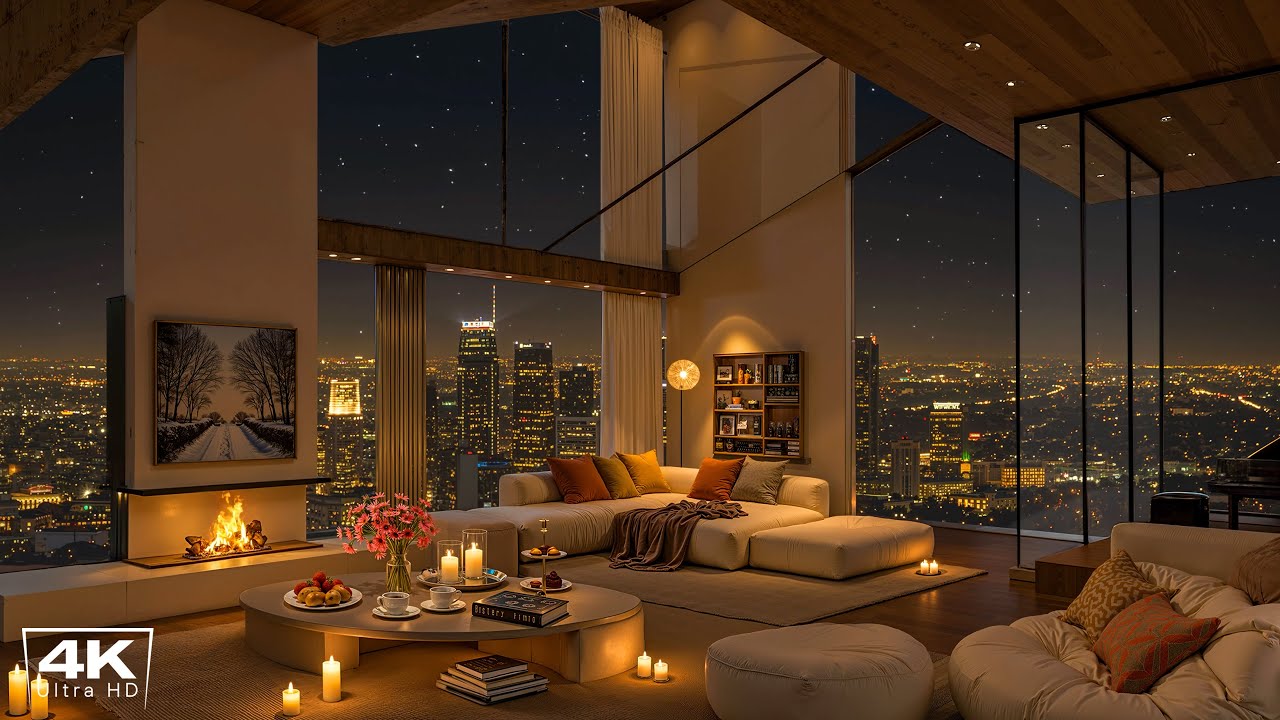 Chill Night Jazz Vibes 🌃 Cozy Apartment with Relaxing Piano Jazz for Stress Relief & Deep Sleep
