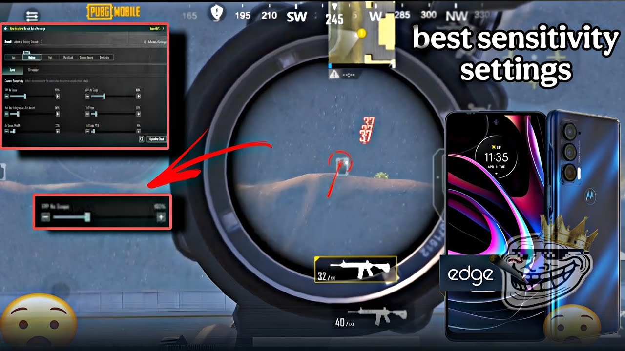 Moto edge 2021 new best sensitivity settings in 2025 | how to control all Scopes...