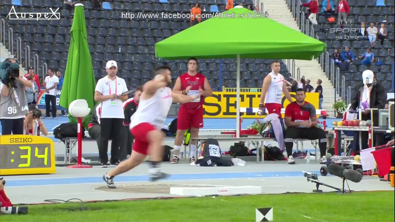 Konrad Bukowiecki 23.34m (6kg) U20 world champion and WR