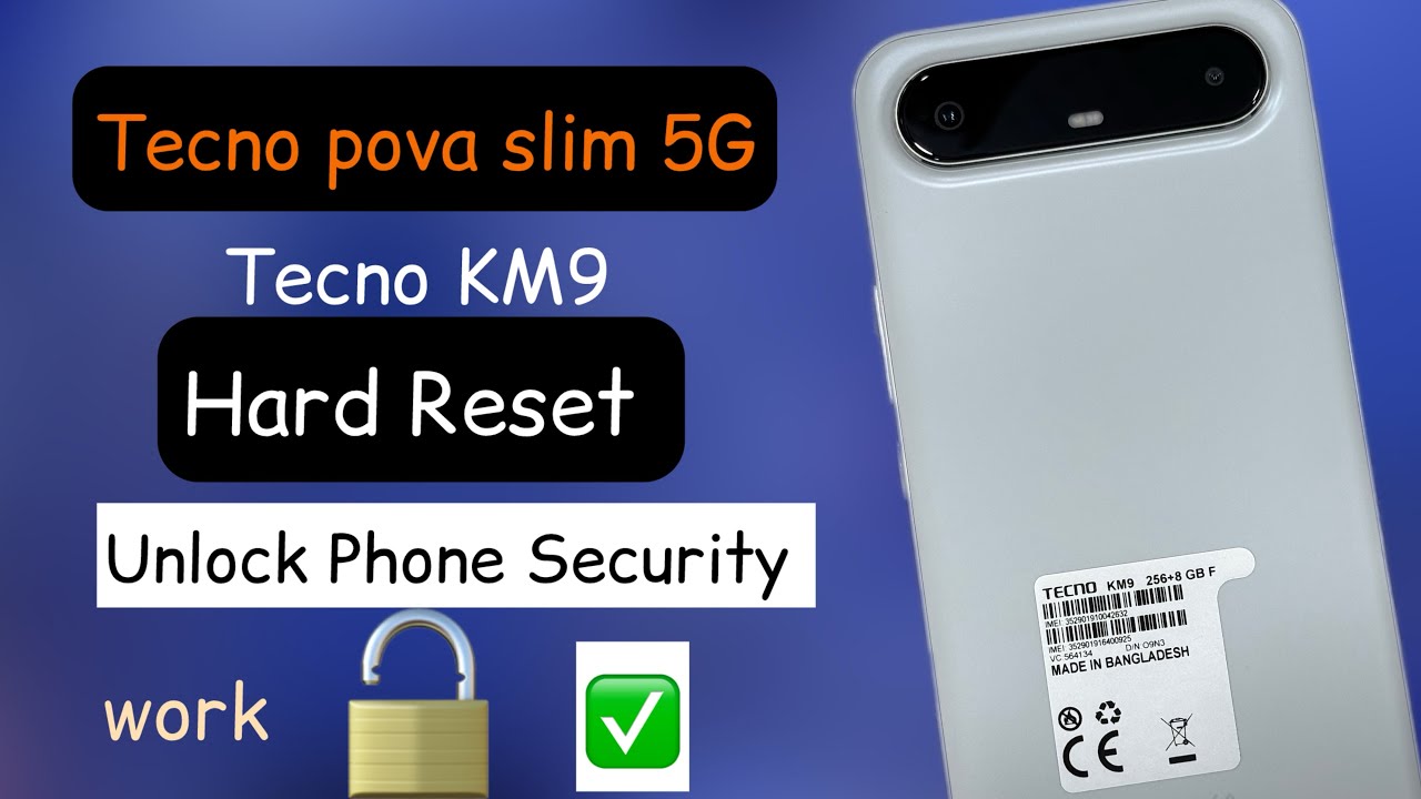 Tecno pova slim 5G (KM9) Hard reset. Unlock phone security. Pin password pattern remove. No pc
