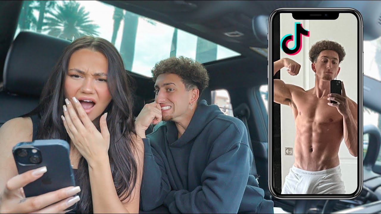 REACTING TO MY HUSBANDS TIKTOKS! *HE GOT BANNED*
