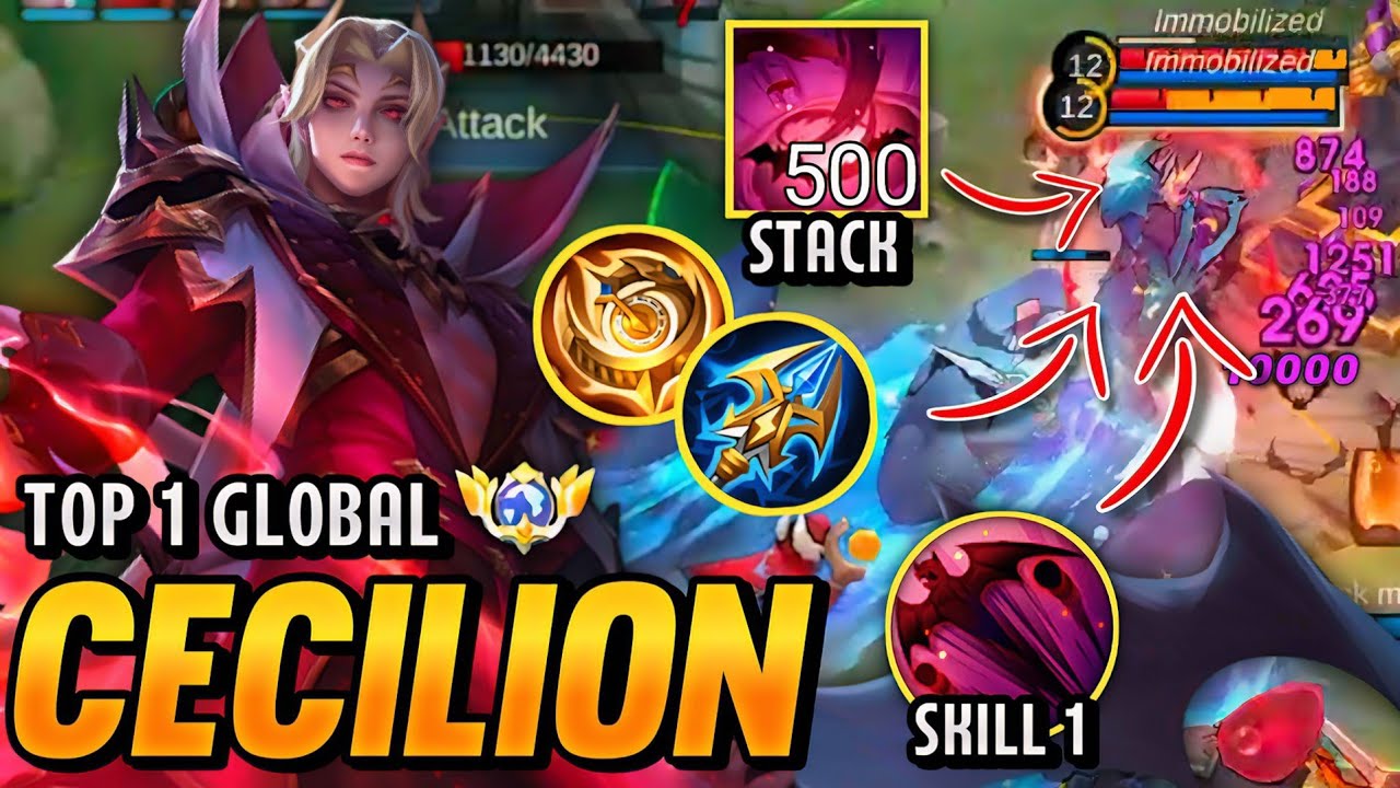 BRUTAL DAMAGE!!! SHOWING NO MERCY | TOP GLOBAL CECILION BEST BUILD AND EMBLEM 2024