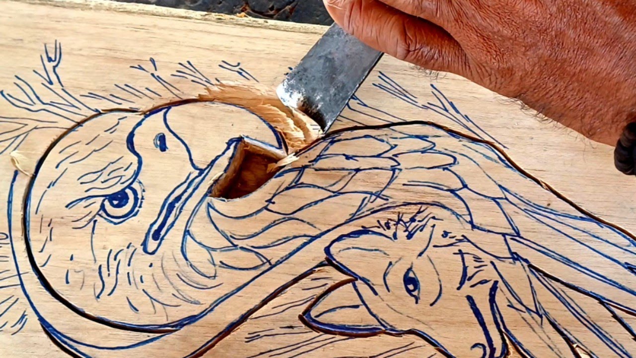 Hawk and Wolf making Teak wood