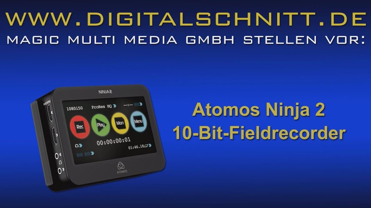 Atomos Ninja 2 - 10-Bit-Fieldrecorder, Monitor und Player in einem Gerät (4:2:2, HDMI)