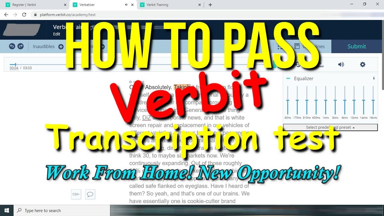 Как сдать тест по транскрипции Verbit