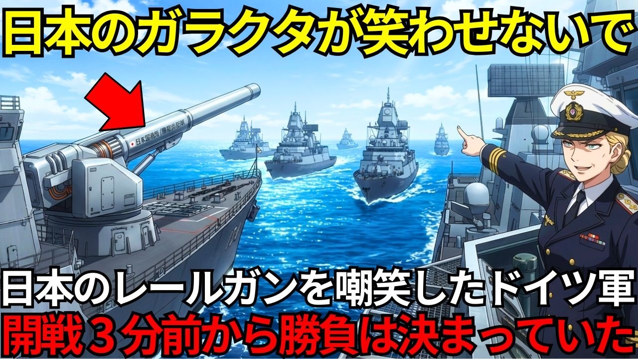 「日本のガラクタｗ」日本のレールガンを嘲笑した独将校。開戦3分前に勝敗は決まっていた…わずか30秒で全滅させ、世界最強艦隊のプライドをへし折り総員敬礼した【海外の反応】