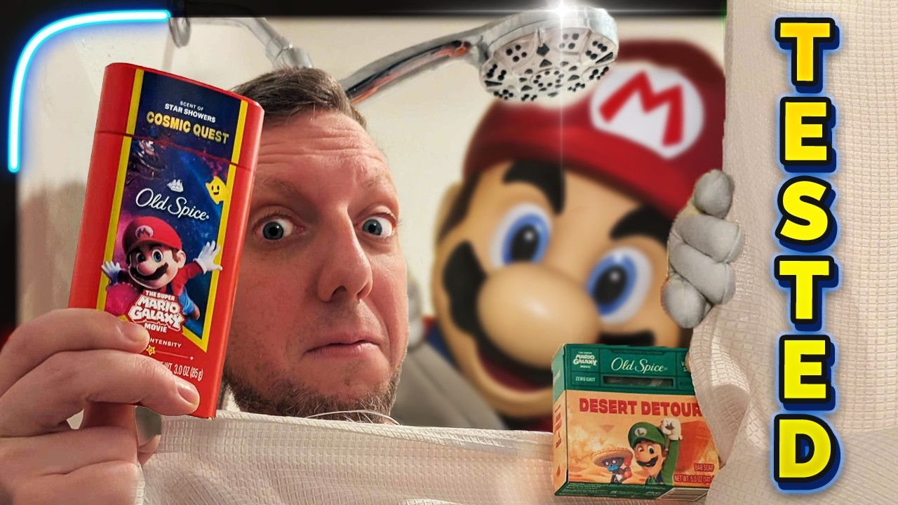 LET'S SMELL MARIO & LUIGI...'s Old Spice x Mario Galaxy Movie Soap!