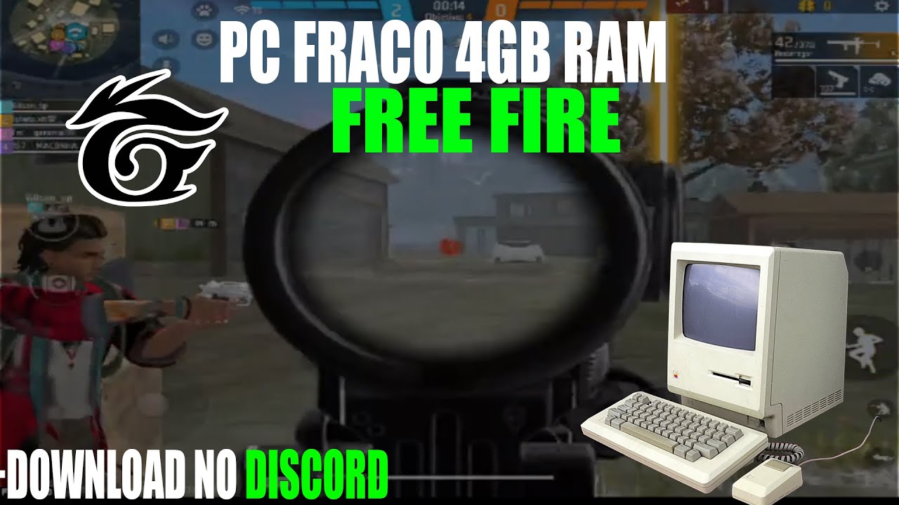 COMO JOGAR FREE FIRE EM PC FRACO (LINK NO DISCORD)