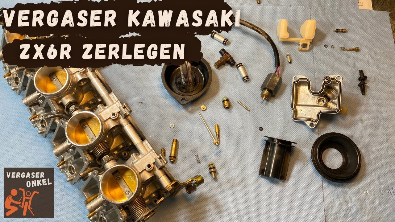 Vergaser Kawasaki ZX-6R ZX600 Bj. 00-01 zerlegen, ausführlich erklärt vom Vergaseronkel