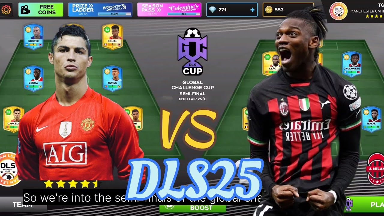 Manchester United Vs A milan/Globall Cup Semi Final Game Play#dls25 #dls24