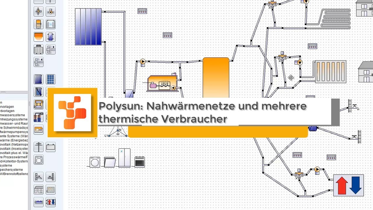 Nahwärmenetze und Prozesswärmenetz in Polysun simulieren