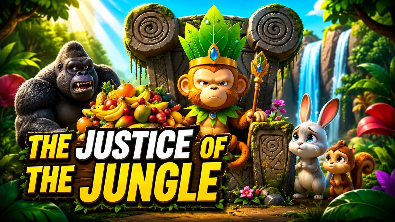 Justic of Jungle | Bedtime Story | Greedy Gorilla | Short Moral Story | Learn Kindness & Fairness