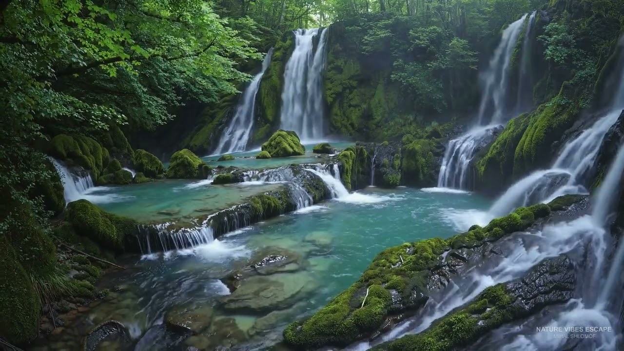 🧠 Boost Brain & Calm Nerves | Jungle Waterfall Sounds for Sleep, Focus & Relaxation | 4K UHD 🌿