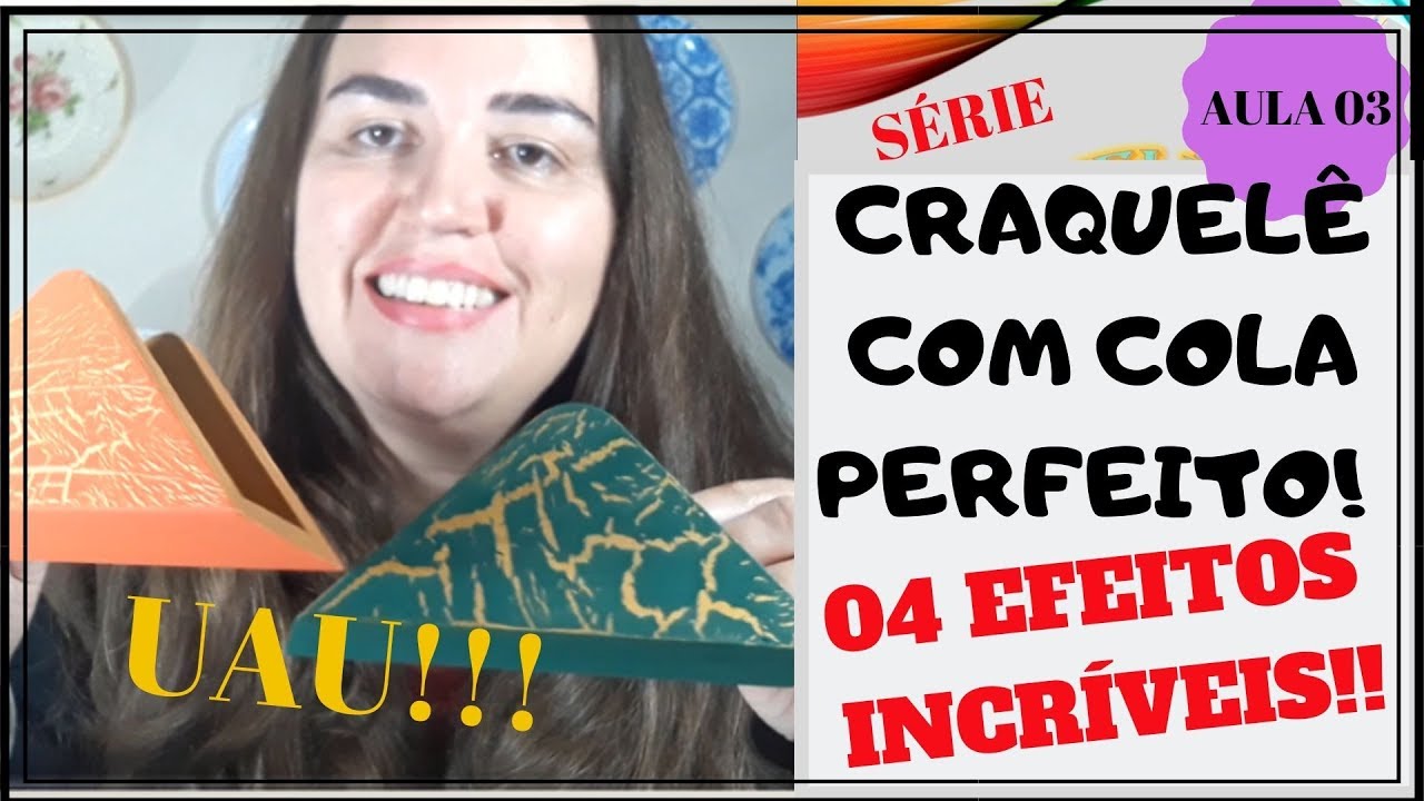 🔴#AULA 03 - REVELADO!! COMO FAZER CRAQUELE EM MDF COM COLA BRANCA PERFEITO – 04 EFEITOS INCRÍVEIS