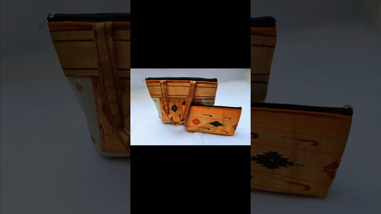 DIY Paithani Border Bag #viral #trending #bagcutting #easybag #bagcuttingandstitching #fashion