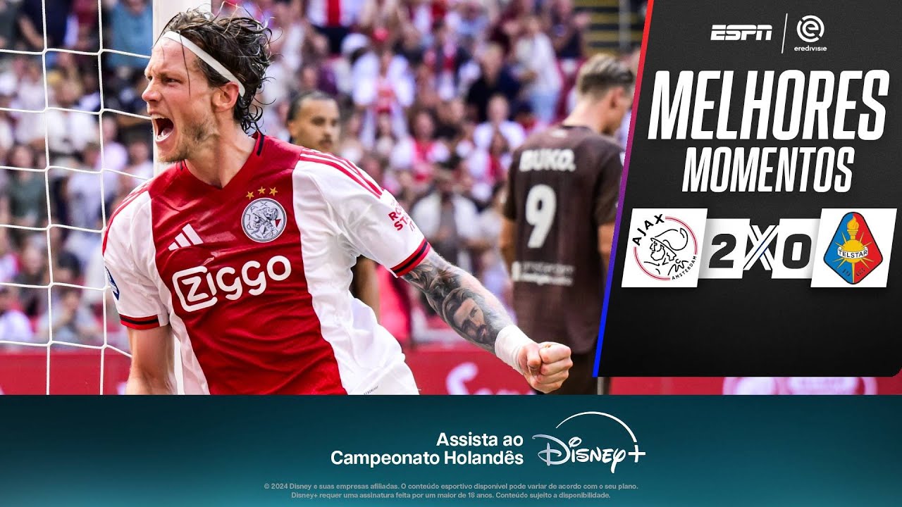 WEGHORST BRILHA e AJAX vence o TELSTAR por 2 a 0 na estreia do HOLANDÊS;VEJA os melhores momentos