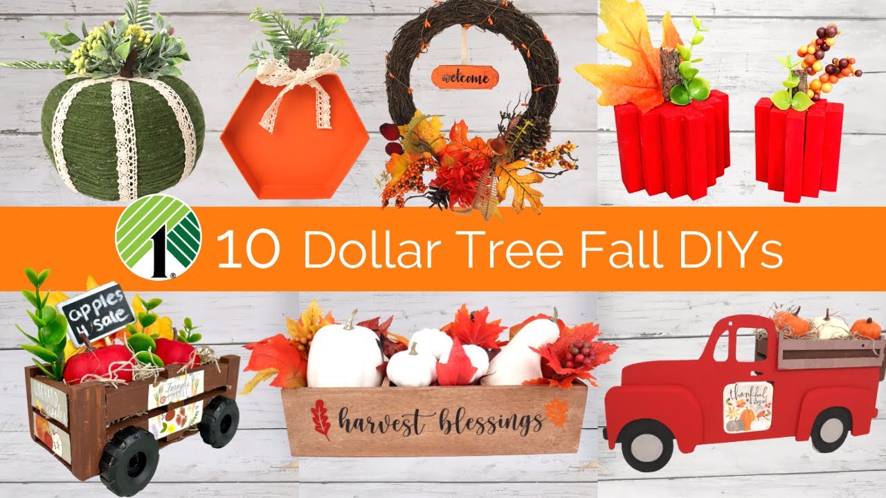 10 DOLLAR TREE FALL DIYS | EASY Dollar Store DIYs to Make this Fall | DIY Fall Decor 2022