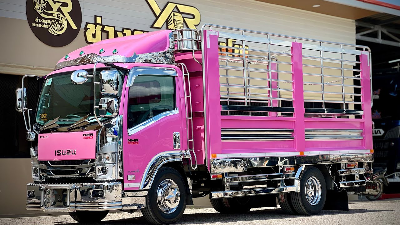 ISUZU NMR130 ชมพูหวานเจี๊ยบ กระบะเลสทั้งลูก ชุดแต่งจัดเต็มสวยมาก