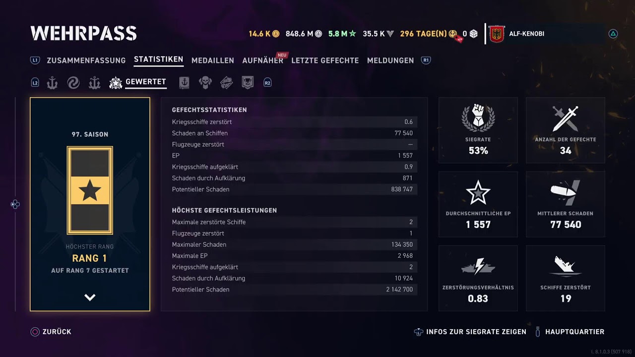 Ranked Battle  Gewertete Gefechte  World of Warships Legends  ALF-KENOBI  alf_kenobi  Alf Kenobi