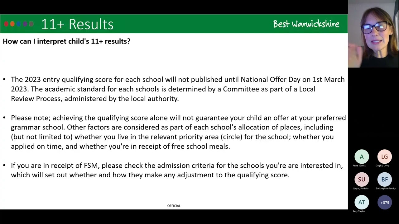 School Admissions: Applying to Secondary School with 11+ Results Webinar October 2022
