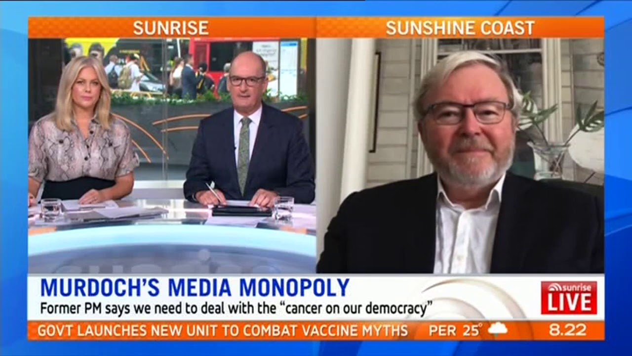 Kevin Rudd speaks to Sunrise about the Murdoch monopoly