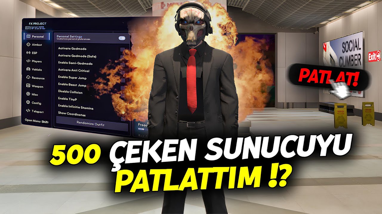 Fivem Hile İle 500 Çeken Sunucuyu Patlattım! (Fivem Hile Troll)