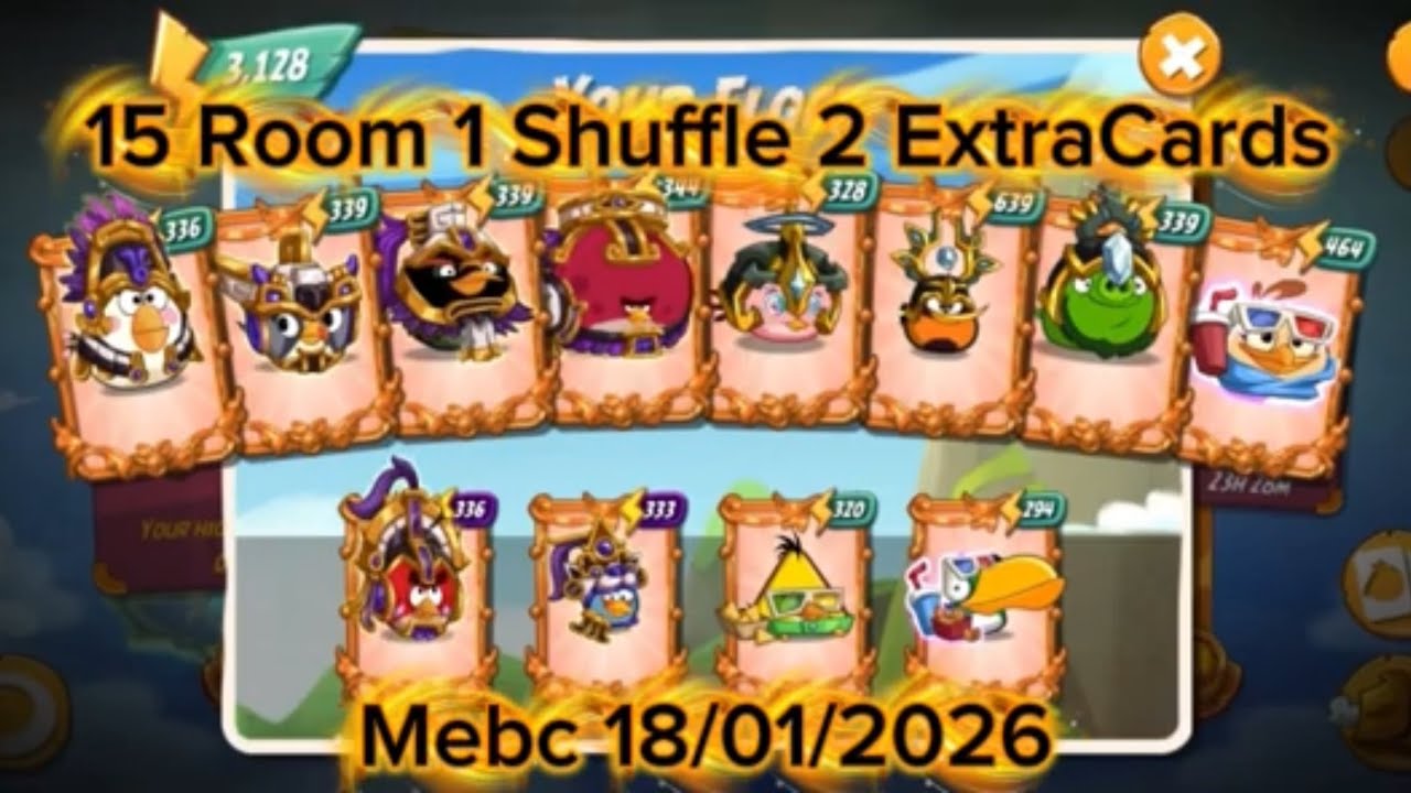 4BUBBLE 4MELODY Mebc 15Room 2ExtraCards 1Shuffle Mighty Eagle Bootcamp 18/01/2026 Ab2 angry birds 2