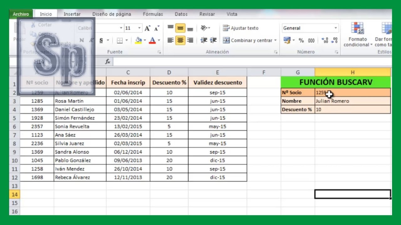 Excel - Extraer datos a partir de una lista. Funci&oacute;n BUSCARV en Excel. Tutorial en espa&ntilde;ol HD