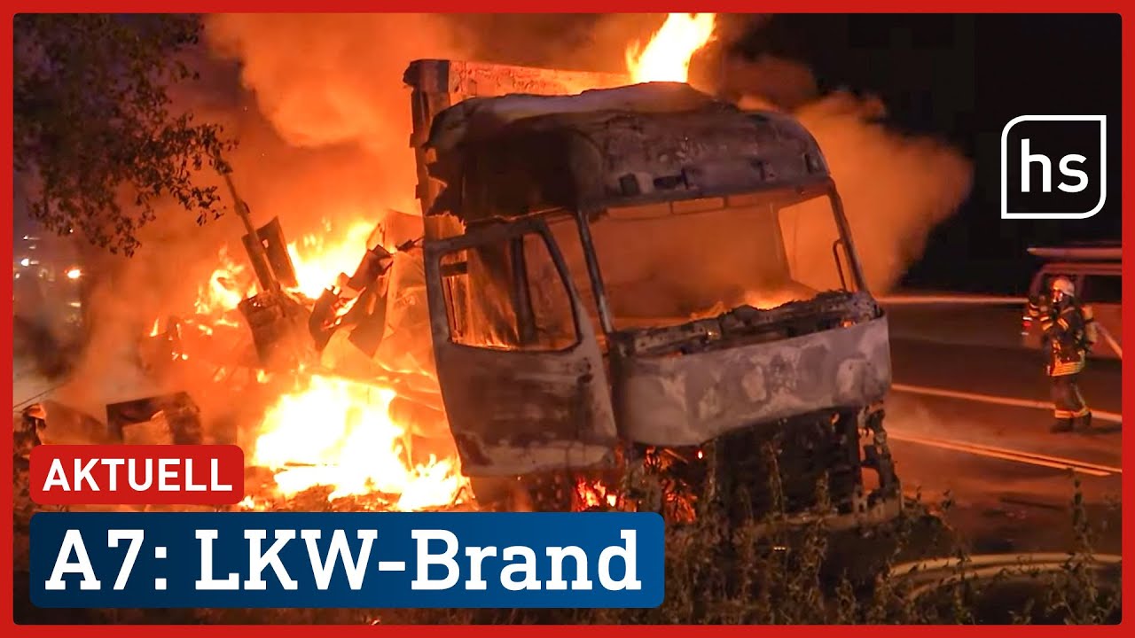 A7 (Fulda): LKW mit Elektro-Schrott und Altreifen fängt Feuer | hessenschau