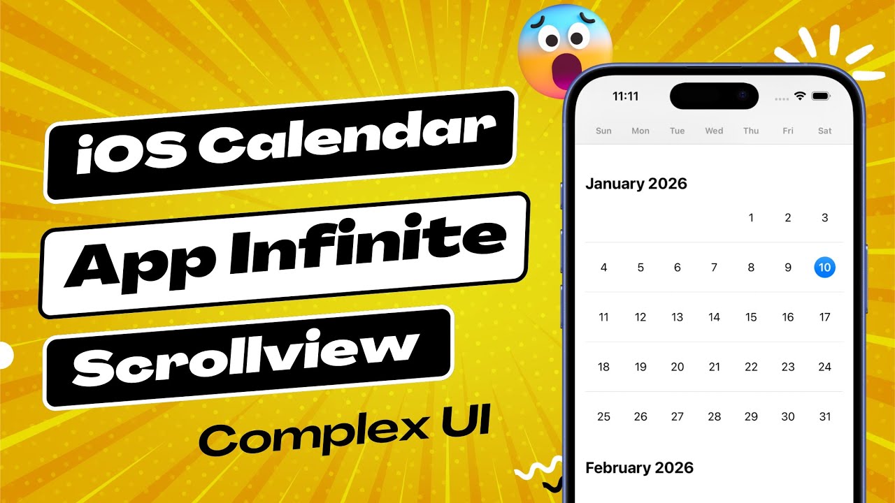 Complex UI: iOS Calendar App Infinite ScrollView - SwiftUI - Xcode 26