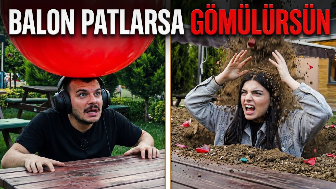 BALON PATLARSA GÖMÜLÜYORSUN 😱 | Mesut, Eda ve Cihan ile 2 Aşamalı Oyun