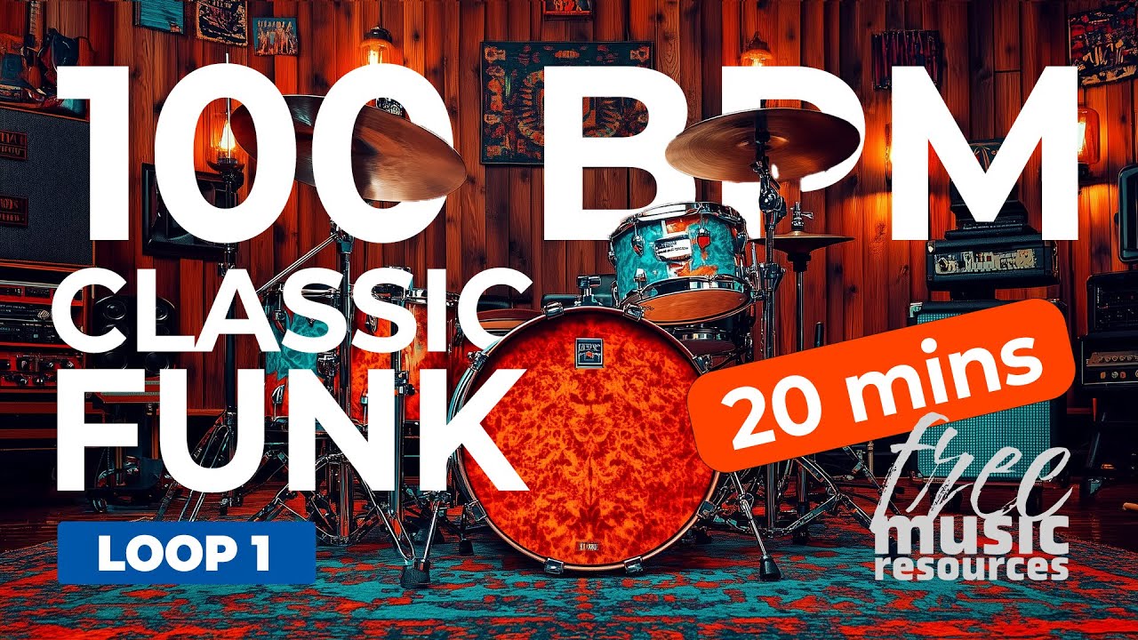 Classic Funk Drum Loop &ndash; 100 BPM | Extended Practice &ndash; Loop 1