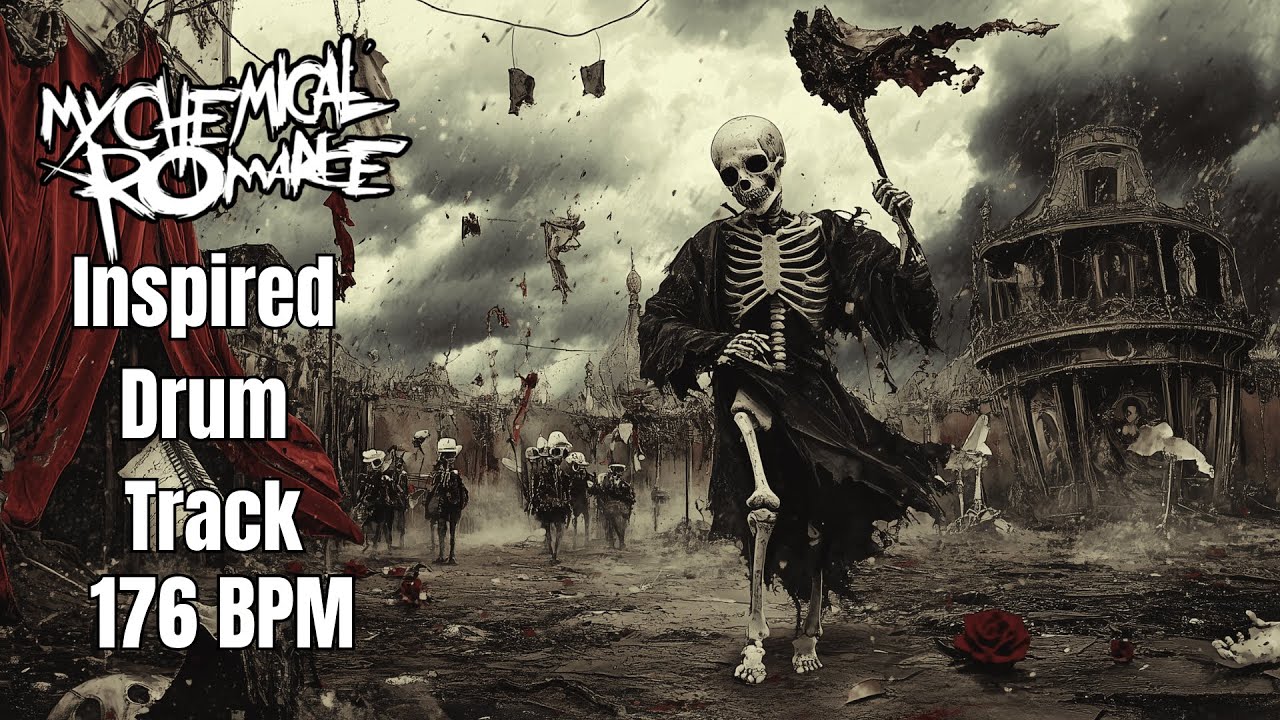 176 BPM Emo Punk Drum Backing Track – My Chemical Romance Style