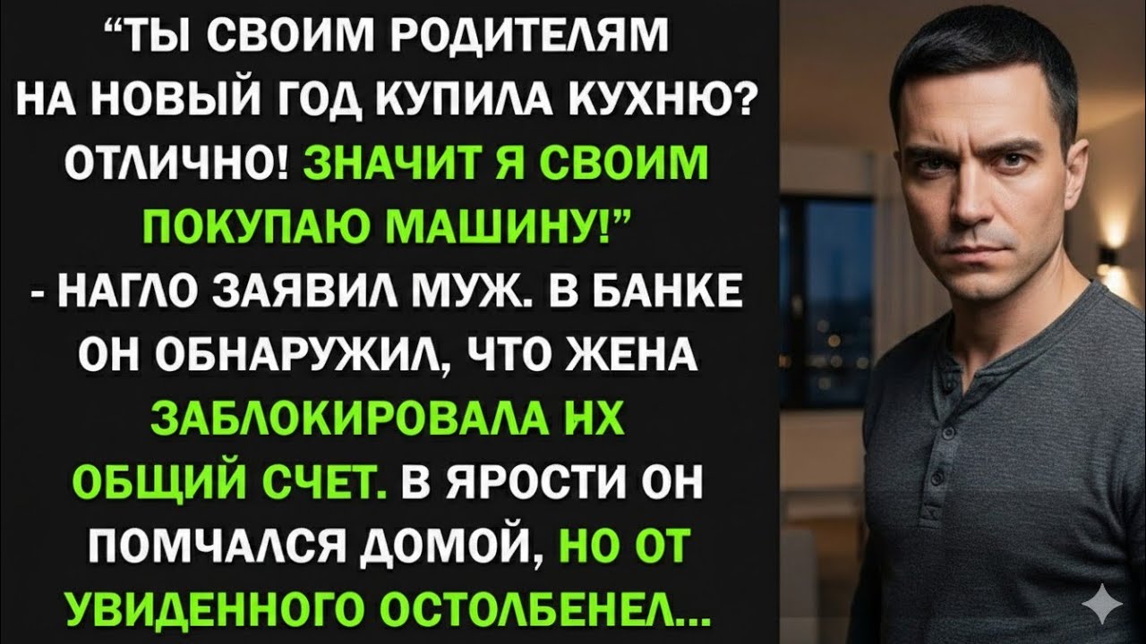 Ты родителям на Новый год купила кухню? Значит я своим покупаю машину! - заявил муж, тогда жена