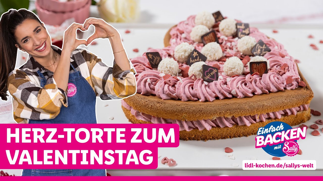 Biskuit mit Beerencreme | Herz-Torte zum Valentinstag