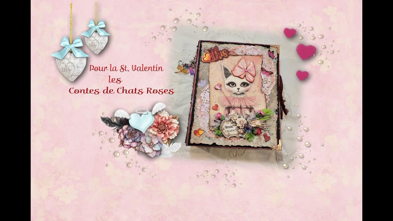 🧡Pour la St. Valentin🧡VENDU🧡  Les Contes des Chats Roses🧡 Junk Journal 🧡
