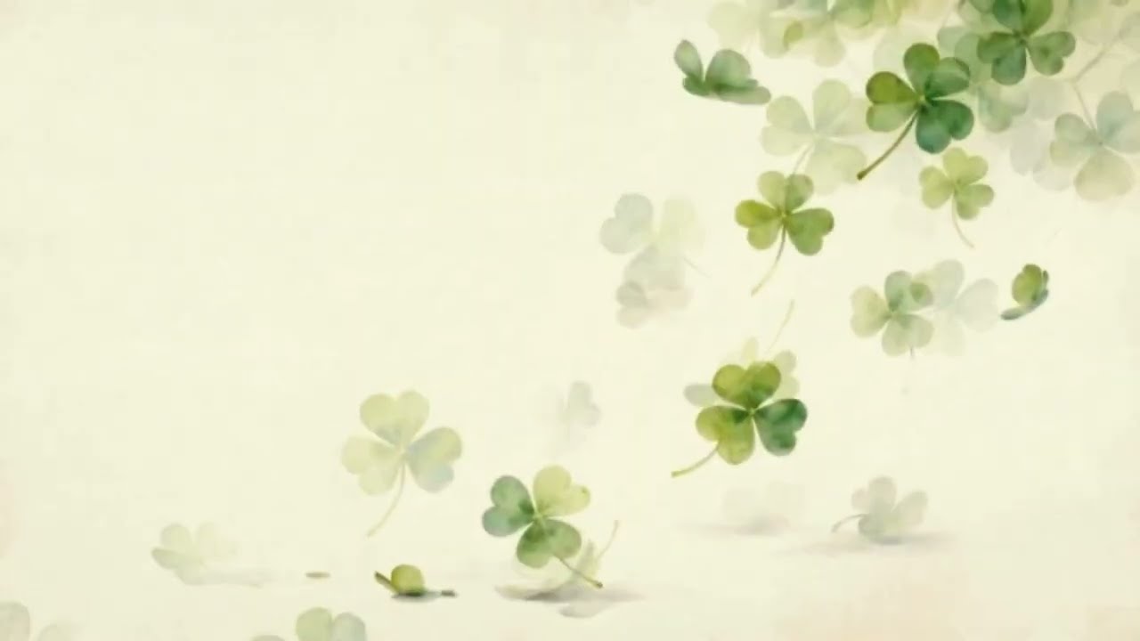 St. Patrick's Day Falling Leaves Art TV | Shamrock Clover Ambient Visual Loop | Screensaver 4K🍀
