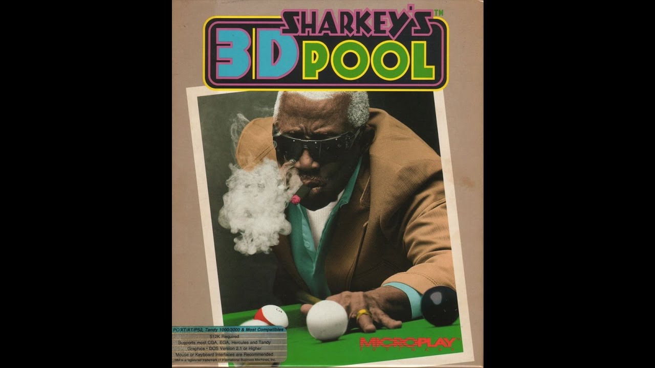 Sharkey's 3D Pool (Dos PC) Gameplay /Microplay / 1990