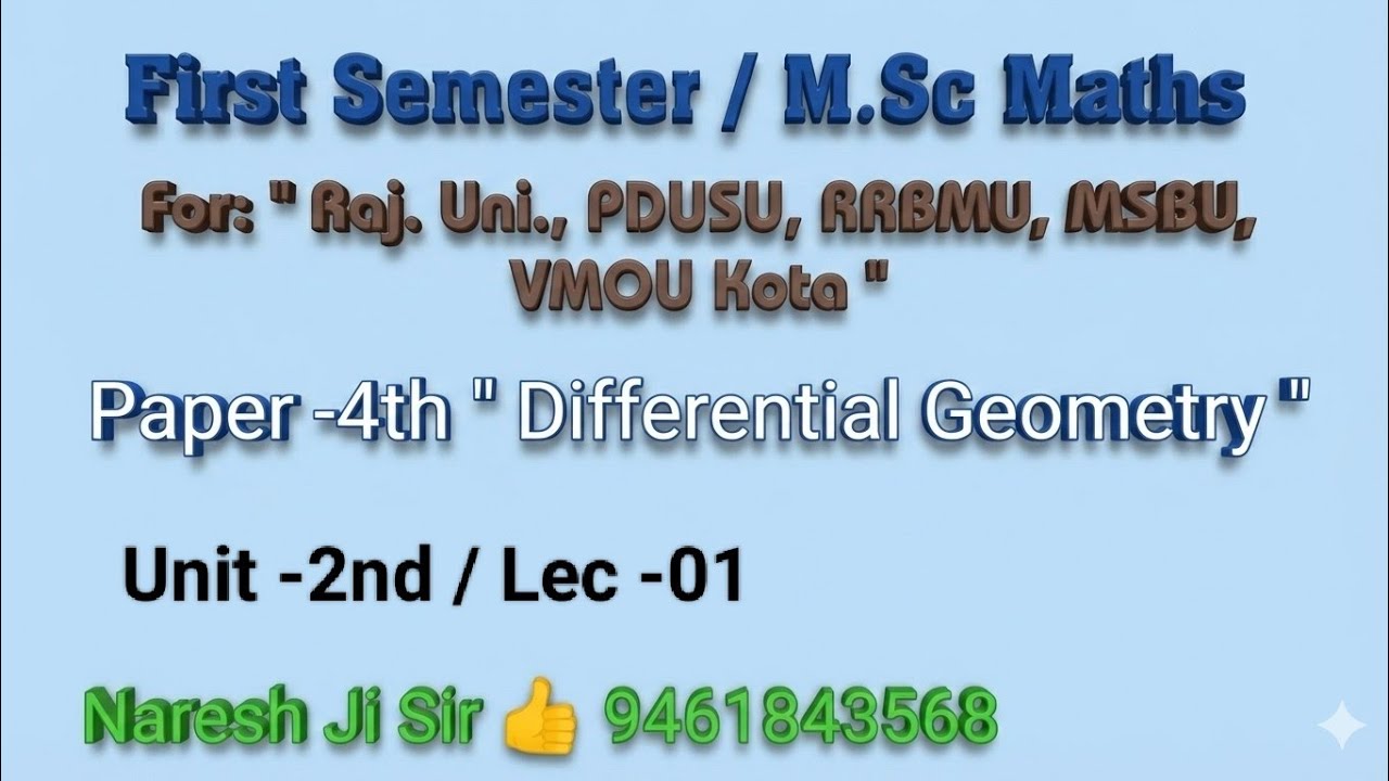 Curves on surface,msc previous Differential Geometry, tangential vector along the parametric curves