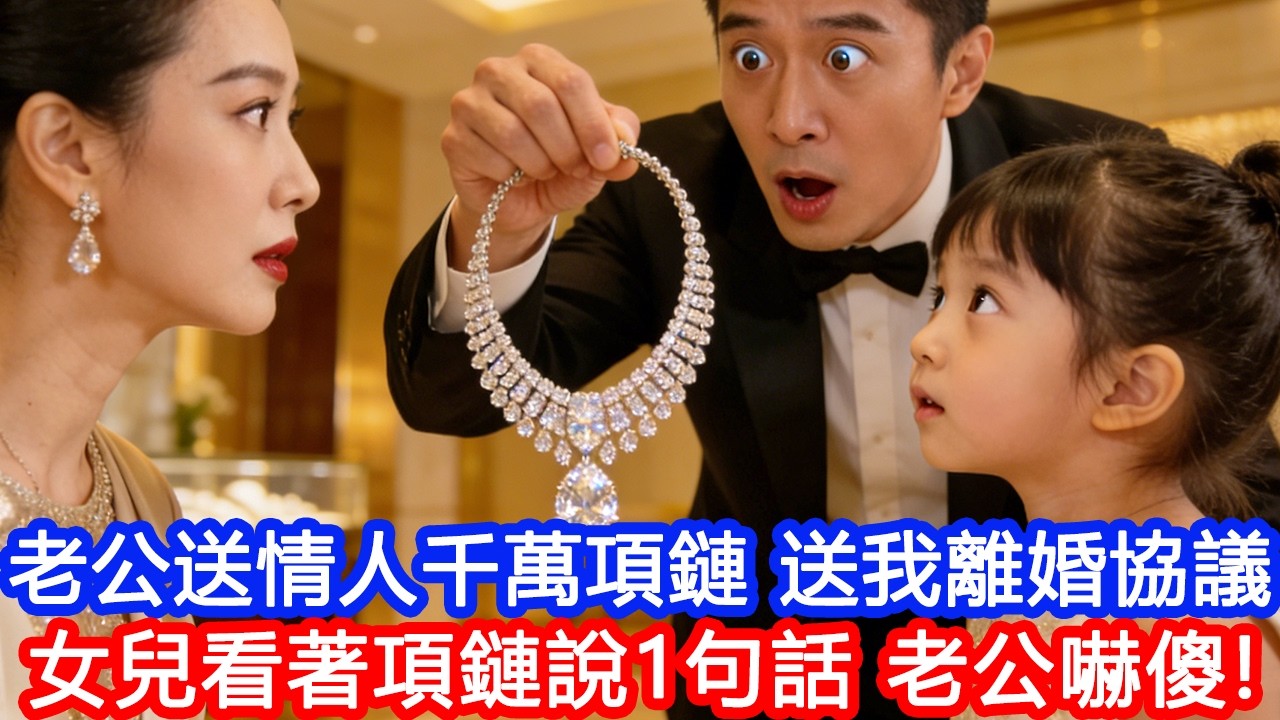 【情感故事】老公送情人千萬項鏈，送我離婚協議，我爽快簽字，3歲女兒看著項鏈卻說1句話，老公嚇傻了！#故事 #人生哲理 #婚姻 #出軌 #爽文