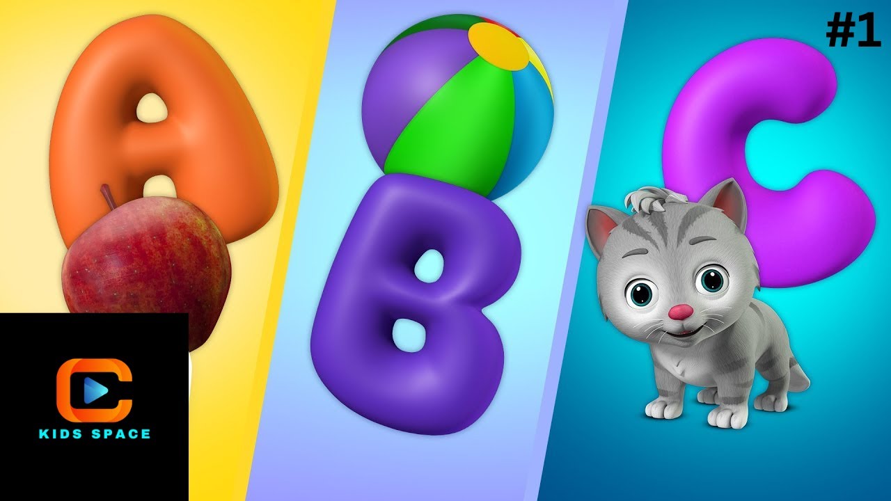 Phonics Song with TWO Words - A For Apple - ABC Alphabet Songs with Sounds for Children | Kids Space