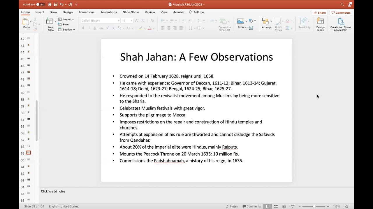 The Reign of Shah Jahan:  Politics, Architecture, and the Taj Mahal