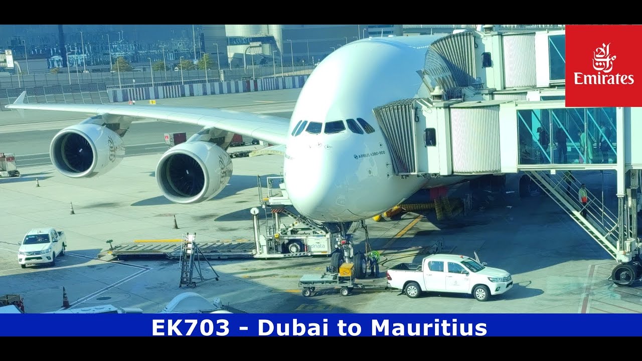 Emirates A380 Upper Deck Economy Experience | DXB–MRU