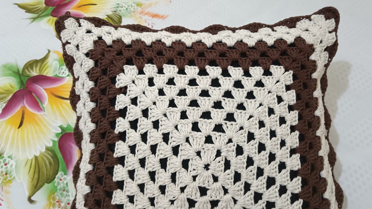 Como fazer capa para almofada de crochê, simples e fácil - Passo a passo