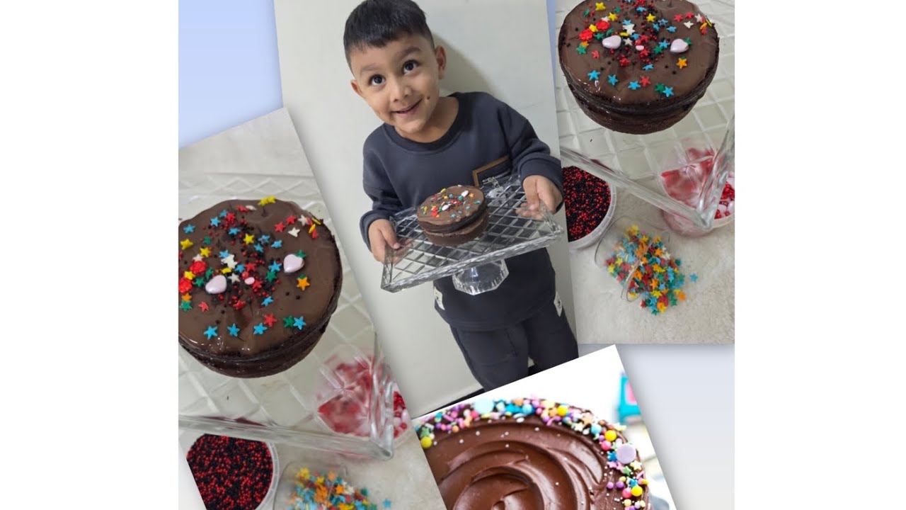 Baking with love and little hands ❤️ My 4-year-old’s first chocolate cake | so cute! 🥰🎂 