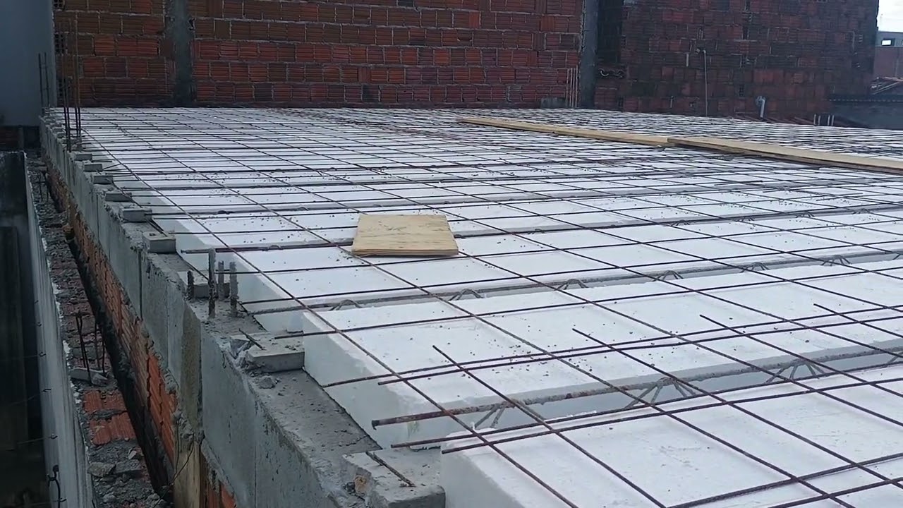 etapa , finalizada, nervuras,bloco de isopor e tela pope