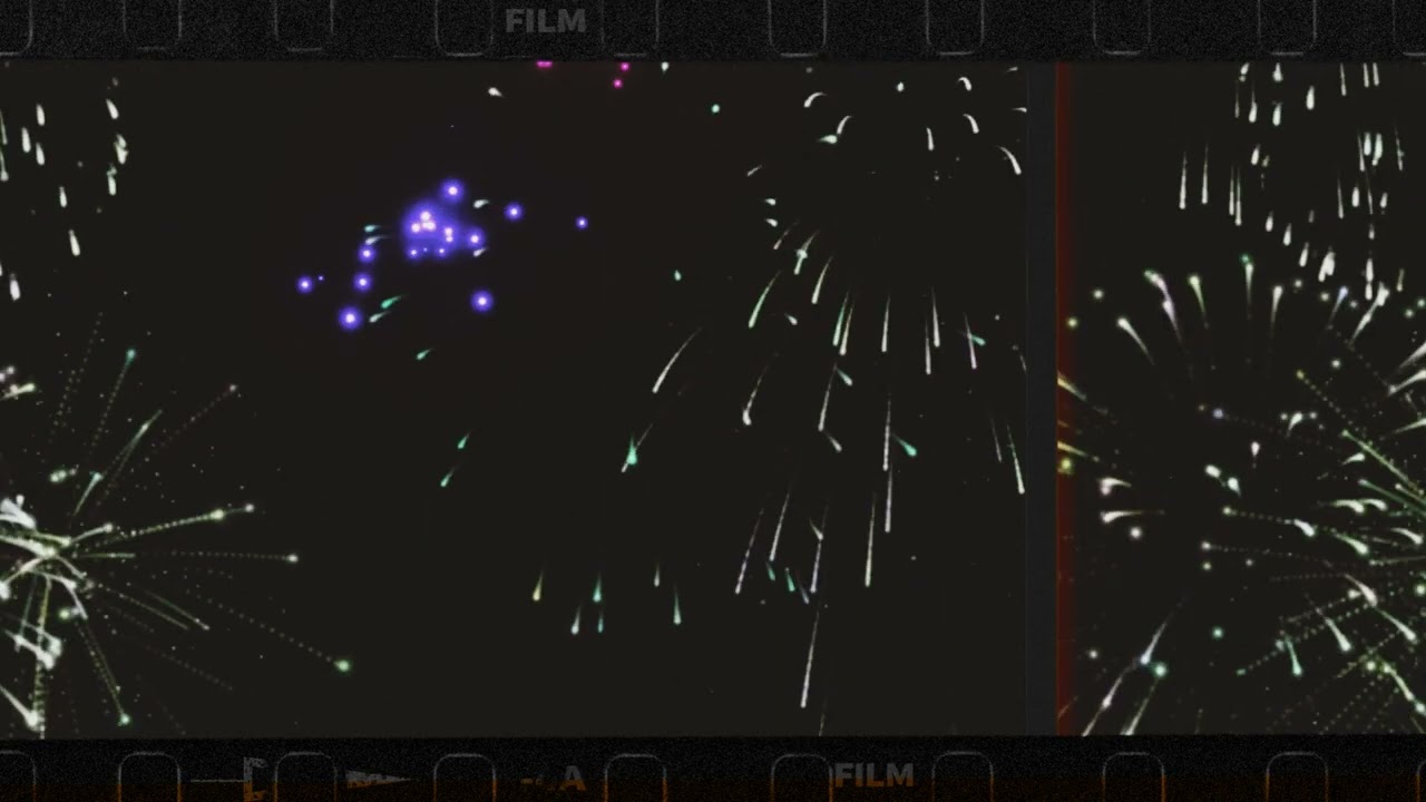 4K Fireworks Analog Film Projector Split View No Copyright Free Stock Footage Background Video